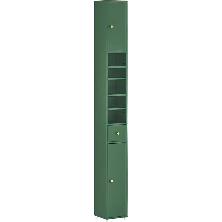 SoBuy BZR34-SY Schmale Kommode, MDF, Lackiert, Dunkelgrün, 20 x 180 x 20 cm