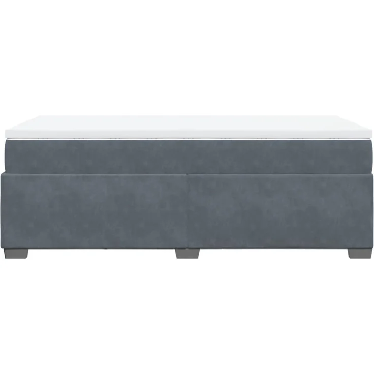 vidaXL Boxspringbett mit Matratze Dunkelgrau 90x190 cm Samt 3285252 – Bild 8