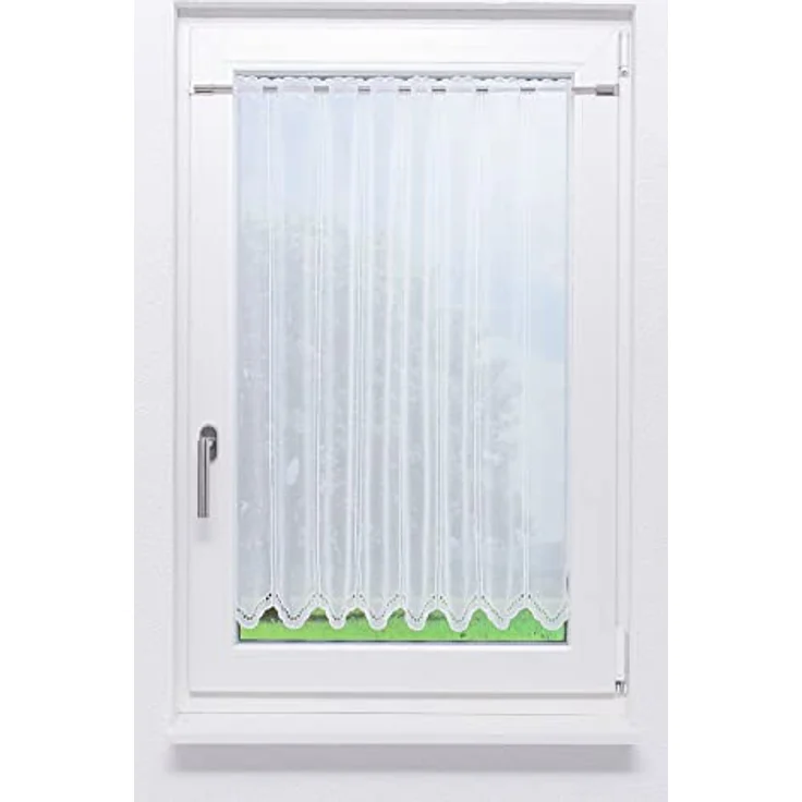 Scheibengardine von Lysel - Bogenmuster (Bx H) 64,8cm * 120cm reinweiß/Weiß – Bild 2