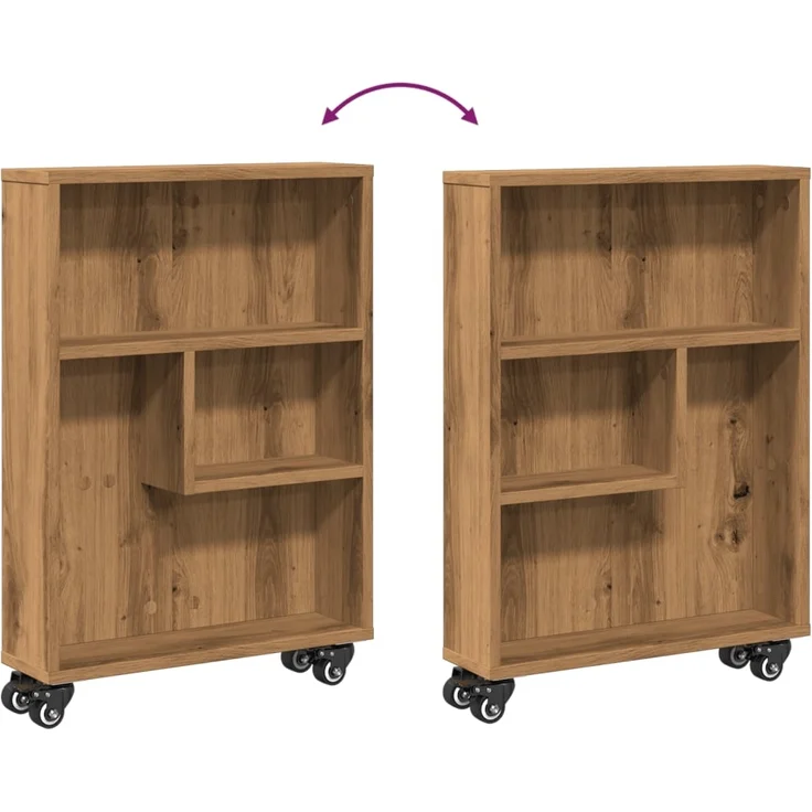 vidaXL Aufbewahrungswagen Schmal Artisan-Eiche 48x13x68 Holzwerkstoff 855231 – Bild 4