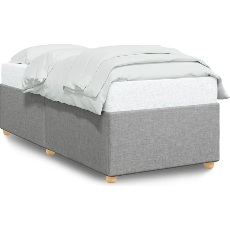 vidaXL Bettgestell ohne Matratze Hellgrau 100x200 cm Stoff 3284708 – Bild 2