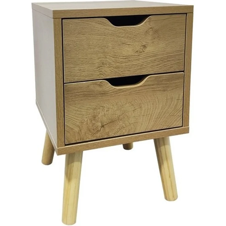 HTI-Living Nachtkommode Nachtschrank 2 Schubladen Thekla 2945 (Stück, 1 St, 1 Nachtschrank), Nachttisch 2 Schubladen – Bild 2
