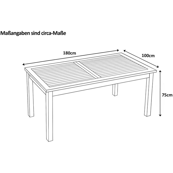 Gartentisch Outdoor massiv Teakholz 180 x 100 FREETOWN 172501121 – Bild 6