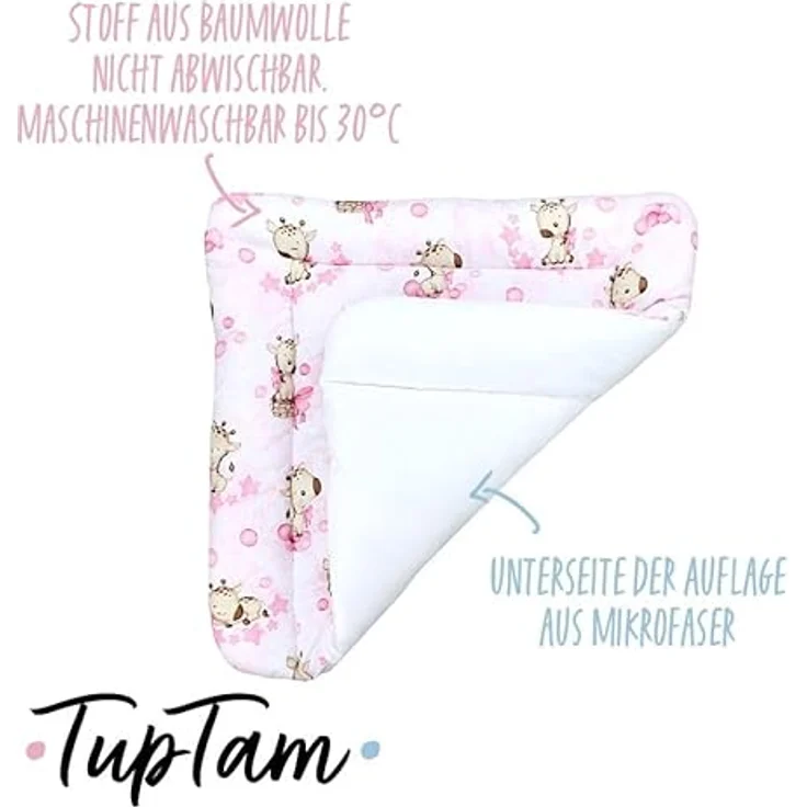 TupTam Wickelauflage TupTam Baby Wickeltischauflage mit Baumwollbezug Gemustert – Bild 4