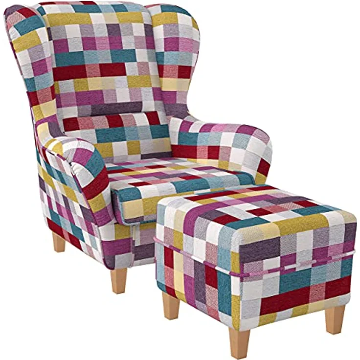 Supellex Ohrensessel Sofia, Magenta, Textil, 92x68x95 cm, Wohnzimmer, Handarbeit, hohe Belastbarkeit, Wellenunterfederung