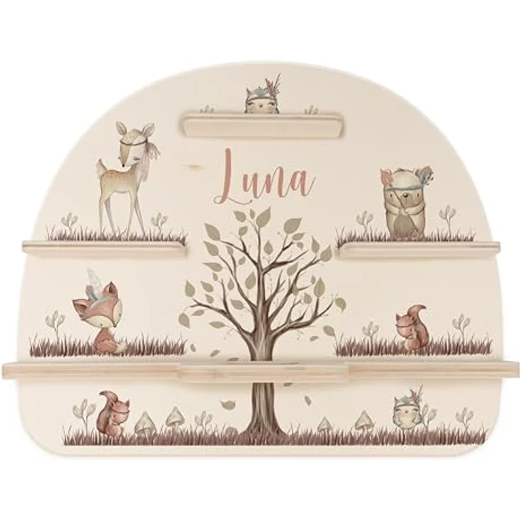 Kidsmood - Tonie Regal fürs Kinderzimmer– Liebevoll gestaltetes Wandregal mit abgerundeten Ecken & Kanten für Toniebox 2 mit Namen & Metallplättchen | Personalisierte Geschenke für Kinder – Bild 8