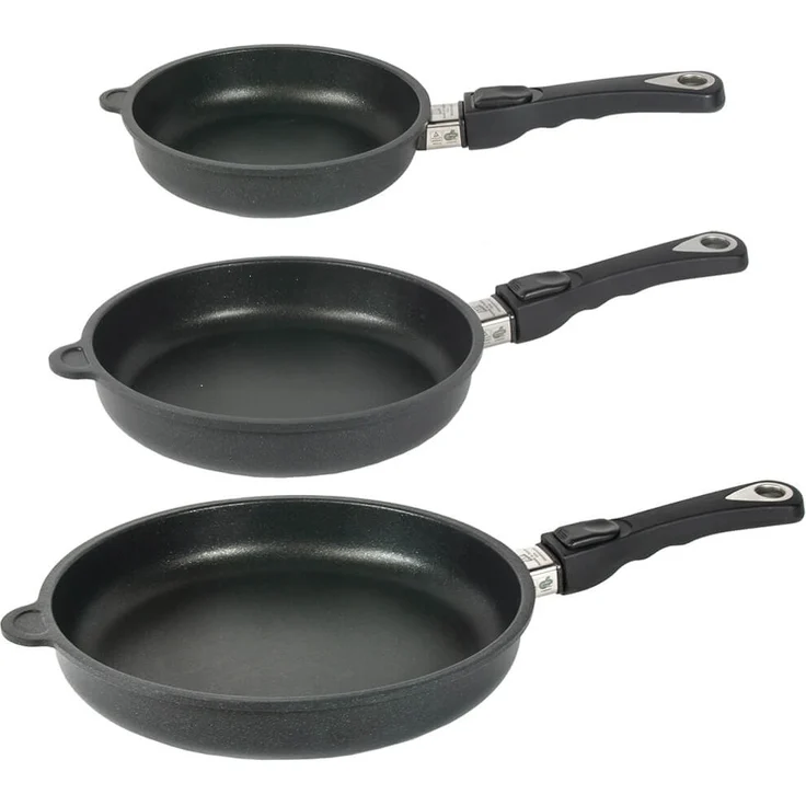 AMT Bratpfanne mit abnehmbarerm Griff, induktionsgeeignet, Aluminiumguss schwarz, 20,0 cm – Bild 2