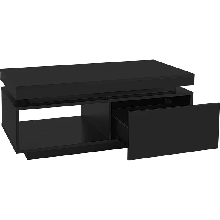 ZUBALIYA Wohnzimmerset 181x38x38 cm, mit LED-Beleuchtung, Hochglanz, aus Spanplatte, Schwarz – Bild 20