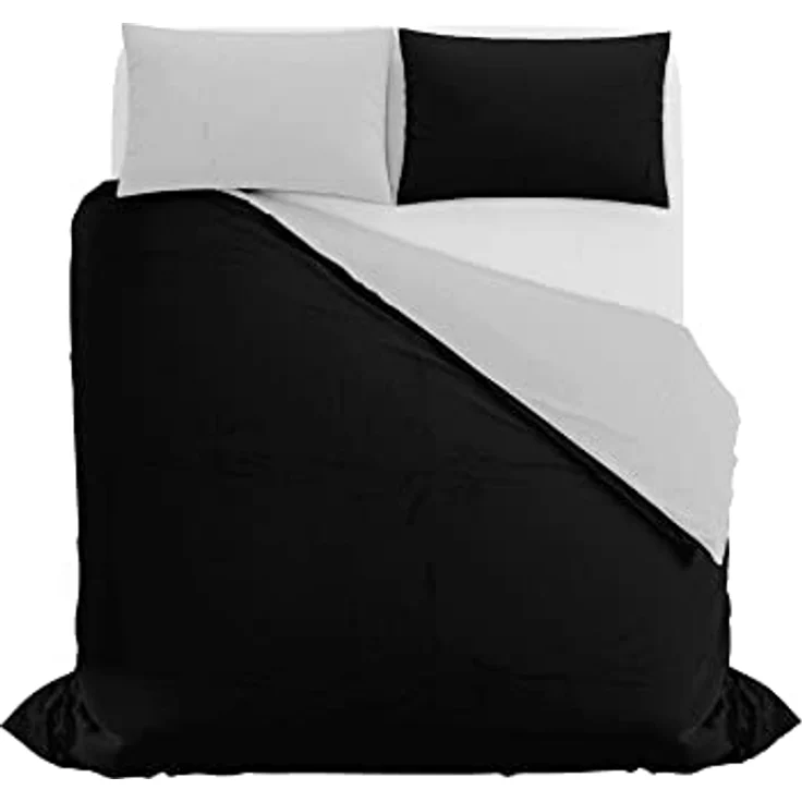Italian Bed Linen Natural Color Doubleface Bettbezug, 100% Baumwolle, Turteltaube/Rauch, Doppelte – Bild 11