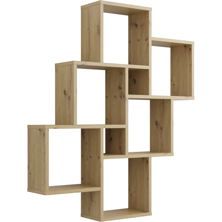 Wandregal >LAURIO 2< in Artisan Eiche Dekor - 81,2x94,3x15,7cm (BxHxT) – Bild 3