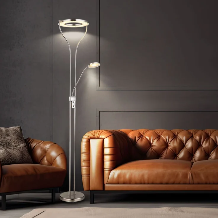 LED Stehleuchte, Leseleuchte flexibel, Dimmer, H 194 cm – Bild 3