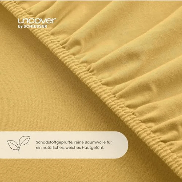 Uncover by Schiesser Spannbettlaken New Jersey - Edeljersey - 150 x 200 cm - Senf – Bild 5