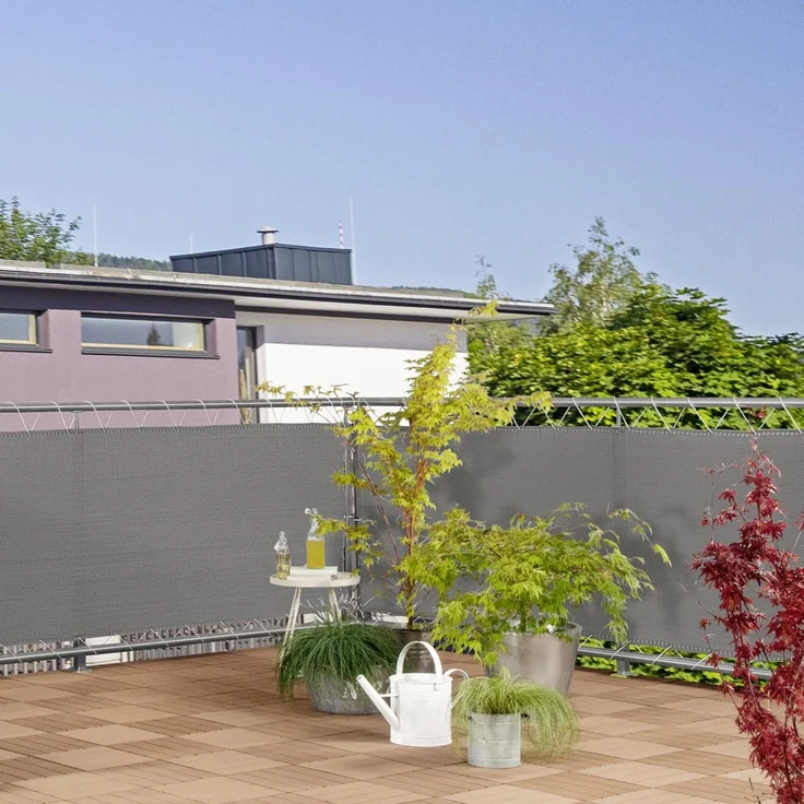 Windhager Balkonsichtschutz Sylt 0,9x5 m uni-grau – Bild 2
