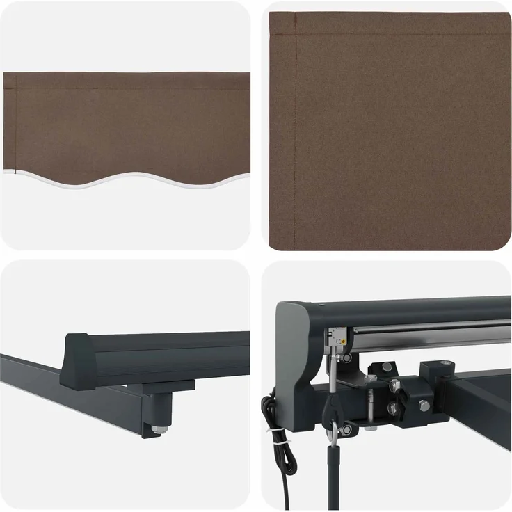 vidaXL Einziehbare Markise Taupe 4x3 m Polyester und Aluminium 3426104 – Bild 4