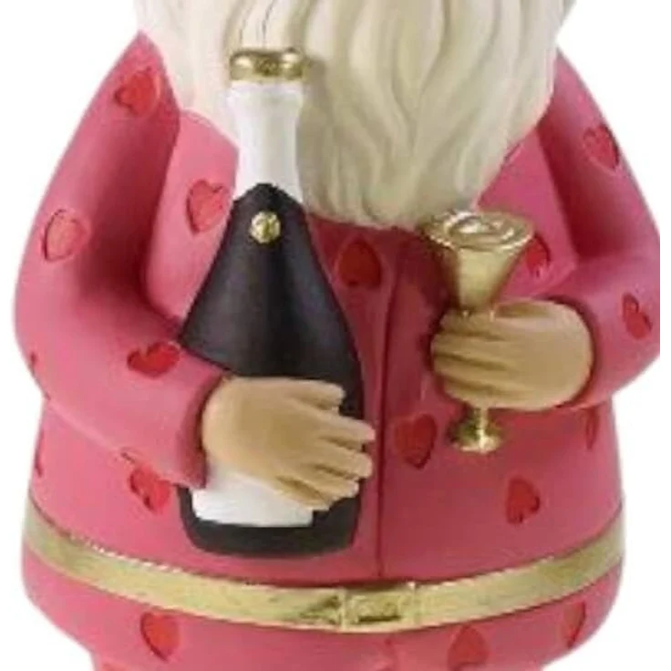 Originelle Santa-Dekofigur in Pink mit Bunnyschuhen aus Polyresin für Innenräume – Bild 3