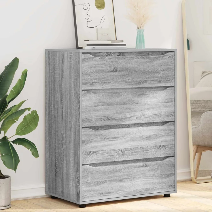 vidaXL Stauraumschränke 80 x 48 x 105 cm Holzwerkstoff Sonoma-Grau 3406231 – Bild 6