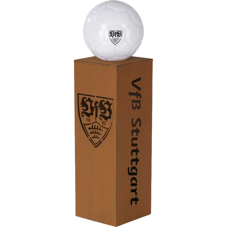 VfB LED-Dekosäule 84?cm – Rost-Optik, Fußball-Leuchtkugel, für drinnen & draußen