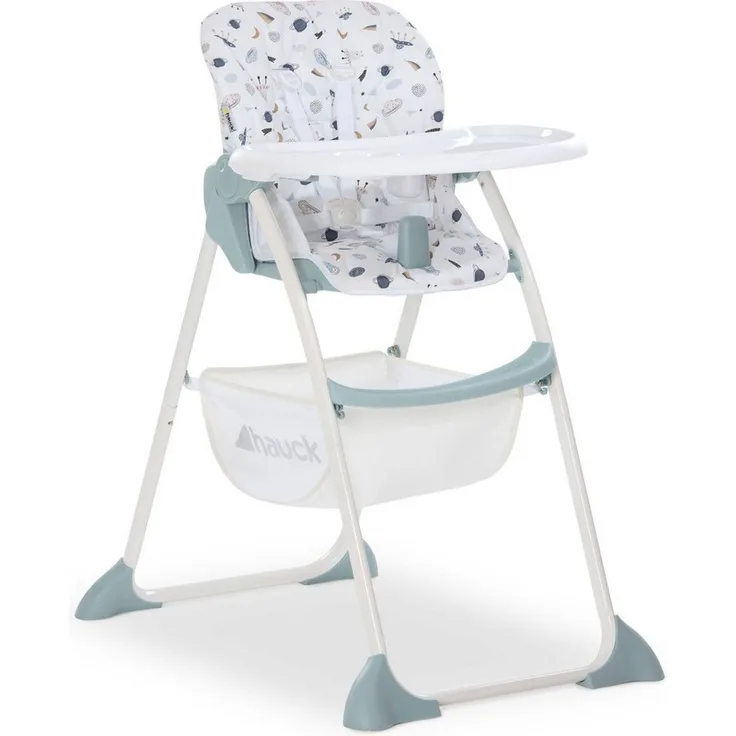 Hauck Kinder Hochstuhl Sit N Fold ab 6 Monate bis 15 kg, Klappbarer Hochstuhl, mit Tisch, Einhändig Verstellbare Rückenlehne, Ultra Leicht, Großer Korb, Space Weiß