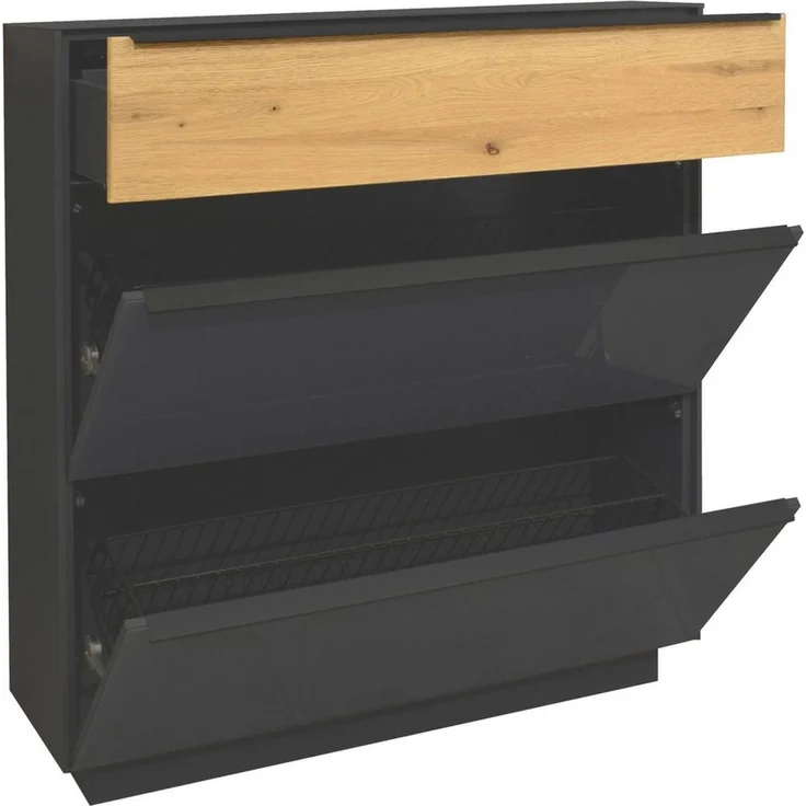 Mäusbacher Schuhschrank Nova Garderobe inkl. Metallschuhkörbe und Griffbeleuchtung BHT 107 x 110 x 32 cm – Bild 4
