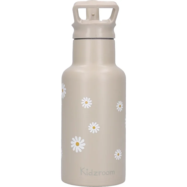 Kidzroom Nostalgia Trinkflasche Kinder 350 ml mit Strohhalm Blumen Motiv für Schule und Kita – Bild 4