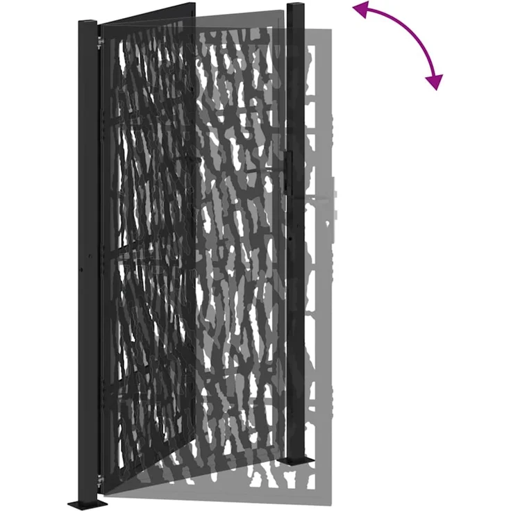 vidaXL Gartentor Schwarz 100x175 cm Stahl Trace Design 4100982 – Bild 7