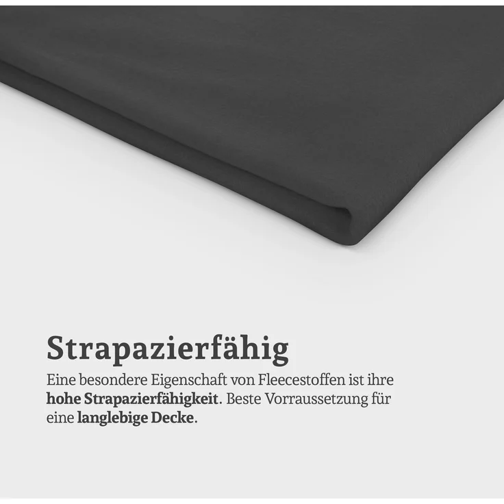 Fleecedecke mit Kedernaht - 130x170 cm Anthrazit – Bild 6