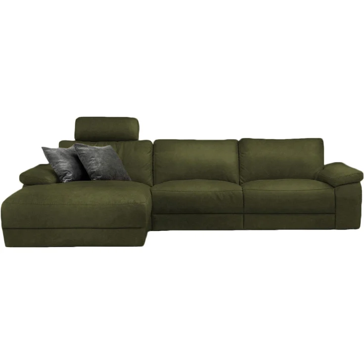 KAWOLA Sofa LOLA Ecksofa XL Stoff moosgrün mit motorischer Relaxfunktion Recamiere links 84 x 178 x 304 cm – Bild 3