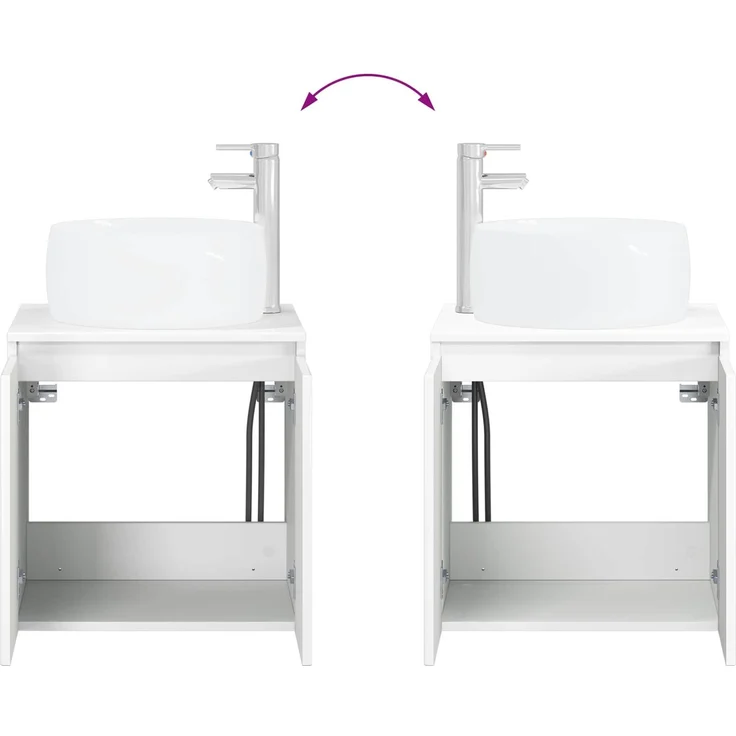 vidaXL Badezimmerschrank-Set 3 stk. Hochglanz Weiß 129 x 44,5 x 80 cm 3405721 – Bild 11