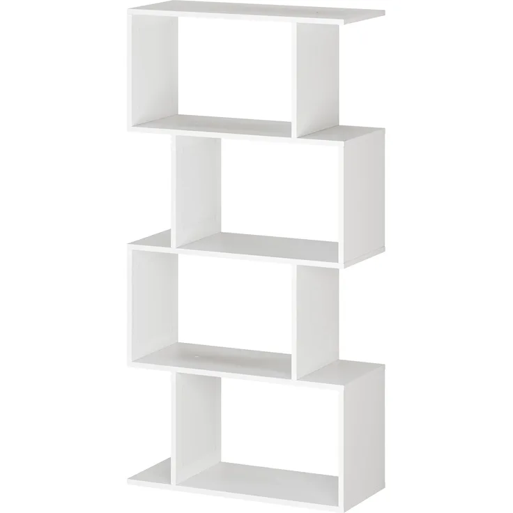 RICOO Regal 140 x 70 x 30 cm, Standregal weiß matt WM074-WM Spannplatte aus Holz, Bücherregal Wandregal, Regale & Ablagen, schmales Regal, Büroregal, kleines Regal schmal, Büro Bücherregale