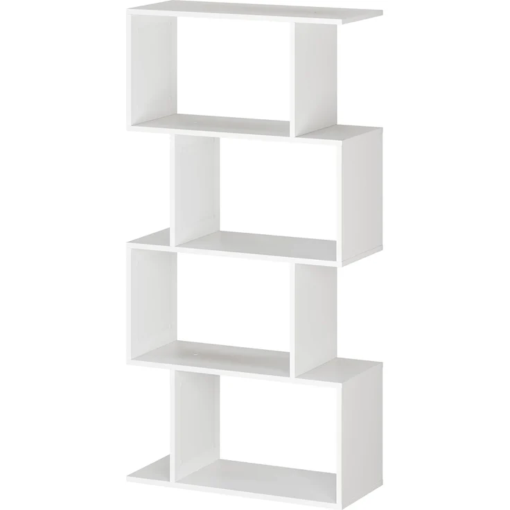 RICOO Regal 140 x 70 x 30 cm, Standregal weiß matt WM074-WM Spannplatte aus Holz, Bücherregal Wandregal, Regale & Ablagen, schmales Regal, Büroregal, kleines Regal schmal, Büro Bücherregale