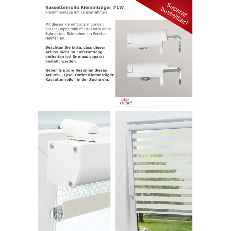 Lysel Outlet Doppelrollo Kassette Perlweiß, (B x H) 100cm x 175cm in beige/perlweiß – Bild 7