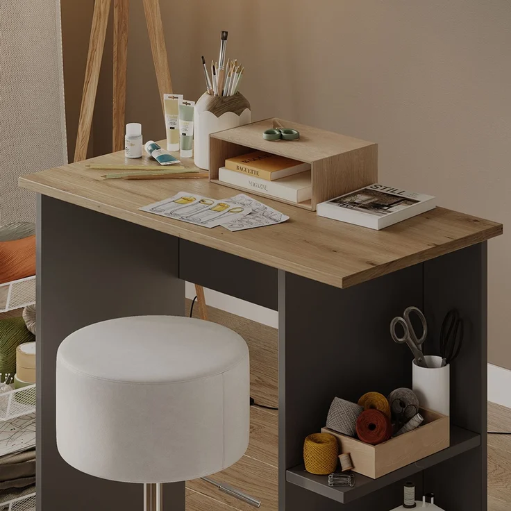 Schreibtisch Simple Anthrazit/Artisan 80 x 40 cm Vicco – Bild 4