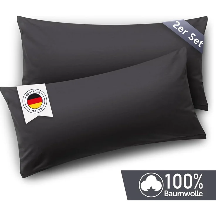 Blumtal Kissenbezug Premium Jersey 2er Set, Oeko-Tex Zertifiziert, (2 Stück), 100% Baumwolle – Bild 2