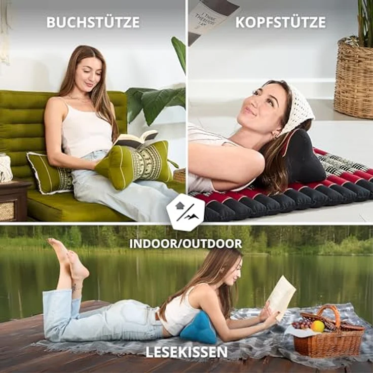 livasia Nackenstützkissen Knochenkissen, vegan und handgefertigt, Ø 15x32cm, Kapok – Bild 4