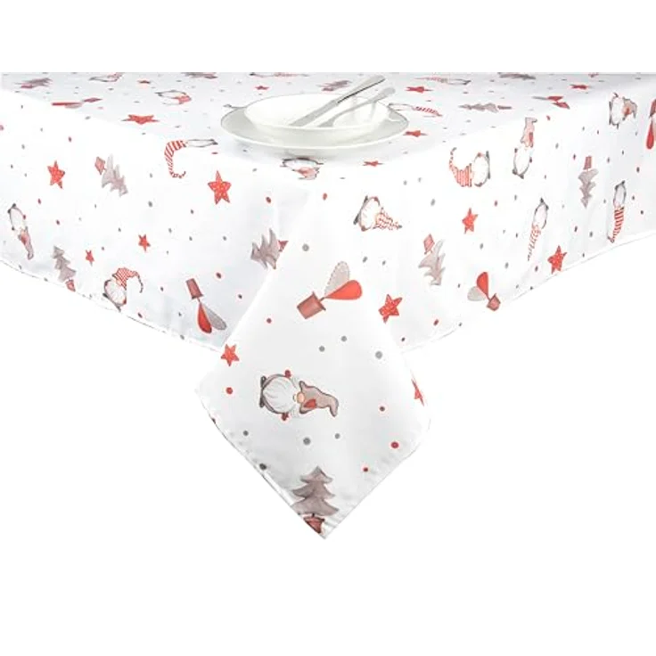 Excelsa Gnomo Rechteckige Tischdecke, 70% Baumwolle und 30% Polyester, 140x240 cm, Weihnachtsdekoration (cm. 140x240) – Bild 3