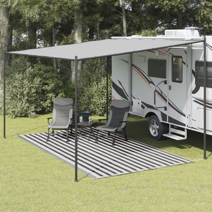 vidaXL Zeltteppich 250x450 cm Anthrazit und Weiß 310824 – Bild 1
