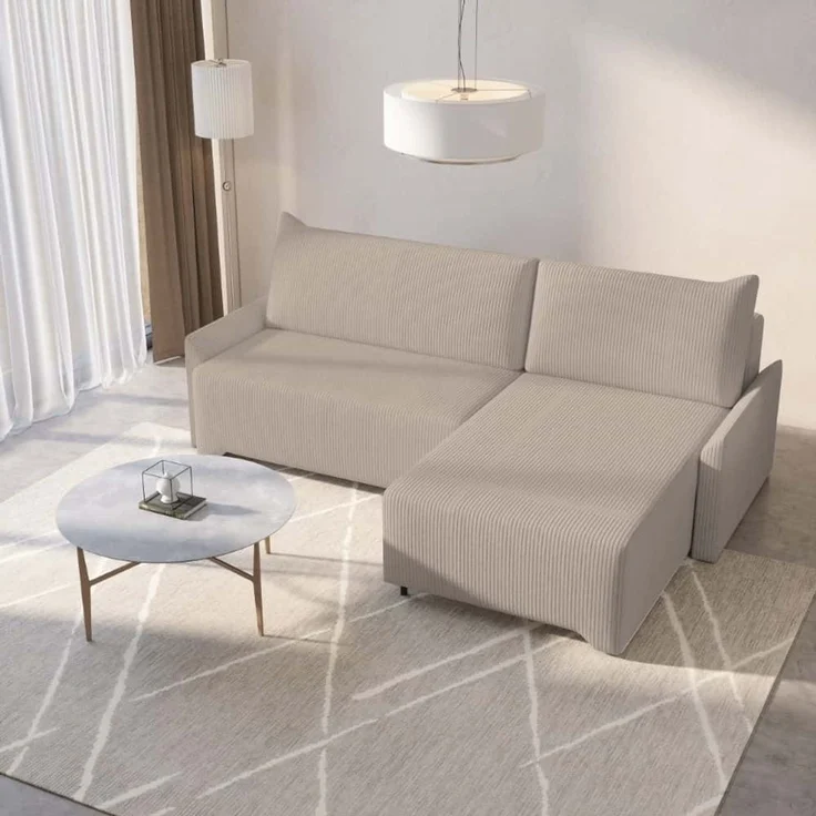 Ecksofa Loco Cord mit Schlaffunktion und Bettkasten | Jan-Art – Bild 2