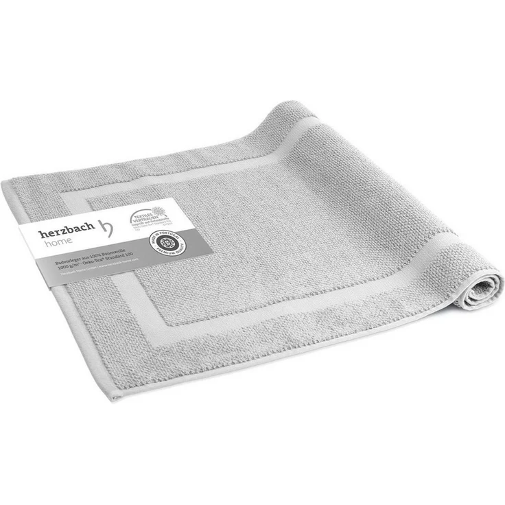 herzbach home Badematte Spa 60x100 cm, Baumwolle, Rechteckig, 1000g/m², Premium-Qualität, 100% Baumwolle, mit Bordüre – Bild 1