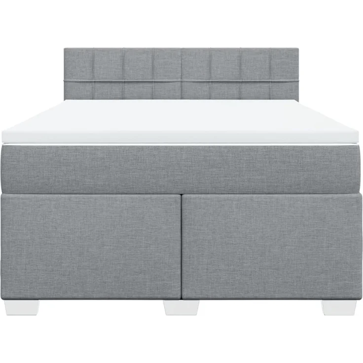 vidaXL Boxspringbett mit Matratze Hellgrau 140x200 cm Stoff 3285911 – Bild 4