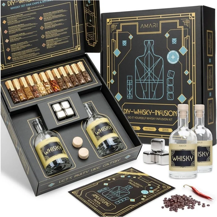 Amari Geschenkbox Whisky Selbermachen Set, DIY Geschenkset mit Botanicals & Zubehör, Hochwertige Geschenkidee für Männer & Frauen – Bild 5