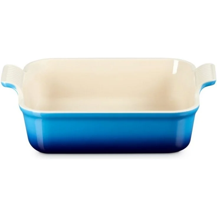 LE CREUSET Auflaufform Auflaufform Tradition quadratisch azure 23cm, Steinzeug – Bild 4
