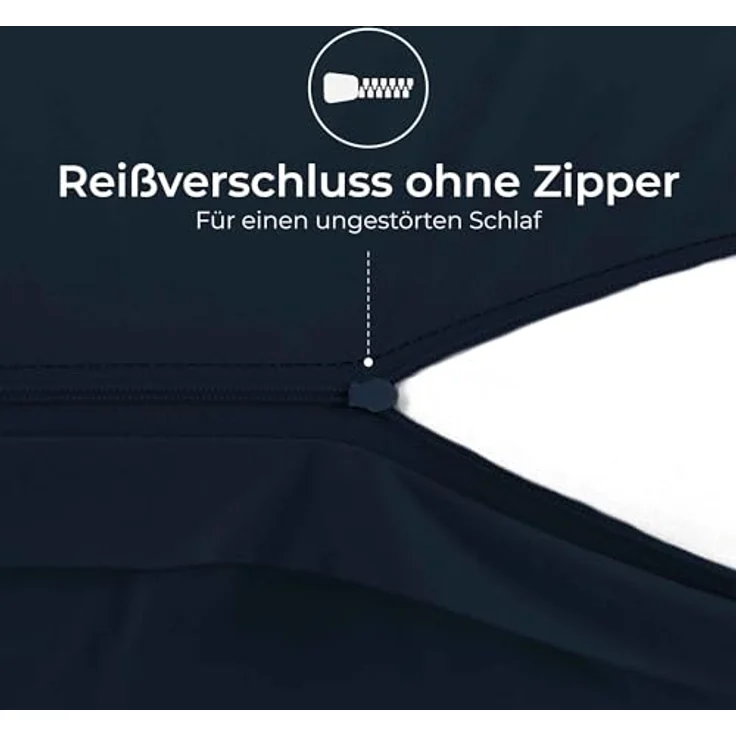 Dreamzie Kissenbezug 50x70 Renforcé Baumwolle (2er-Set) - Dunkelblau - Dicht gewebt mit 57 Fäden/cm² - Kissenbezug 70x50 cm - Oeko Tex Zertifiziert – Bild 5