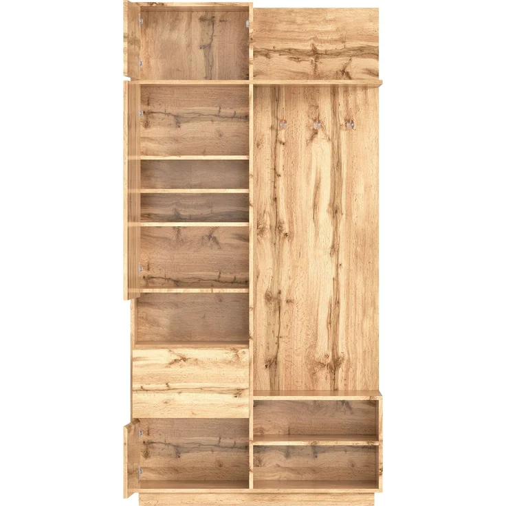 Kompaktgarderobe mit Spiegel und Sitzbank,Flurgarderobe mit Schuhschrank und Haken, Kleiderhaken,Kompaktgarderobe,Flurmöbel Set,Flurgarderobe – Bild 10