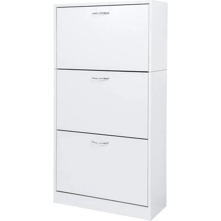 Mondeer Schuhschrank Verstellbarer Schuhkommode Schuhkipper mit 3 Klappen, 2 Schuhablagen 63 x 120 x 24 cm – Bild 4