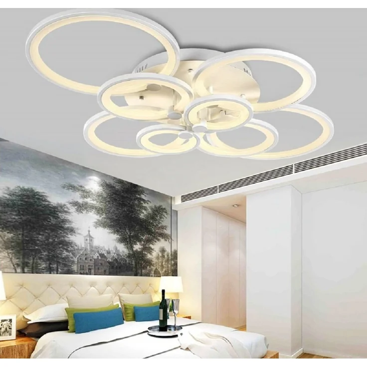 Euroton LED Deckenleuchte LED Deckenleuchte Fernbedienung Lichtfarbe/Helligkeit einstellbar, LED fest integriert, mit Fernbedienung kaltweiß-warmweiß, 7000k-3000k stufenlos einstellbar, Nicht zutreffend – Bild 3