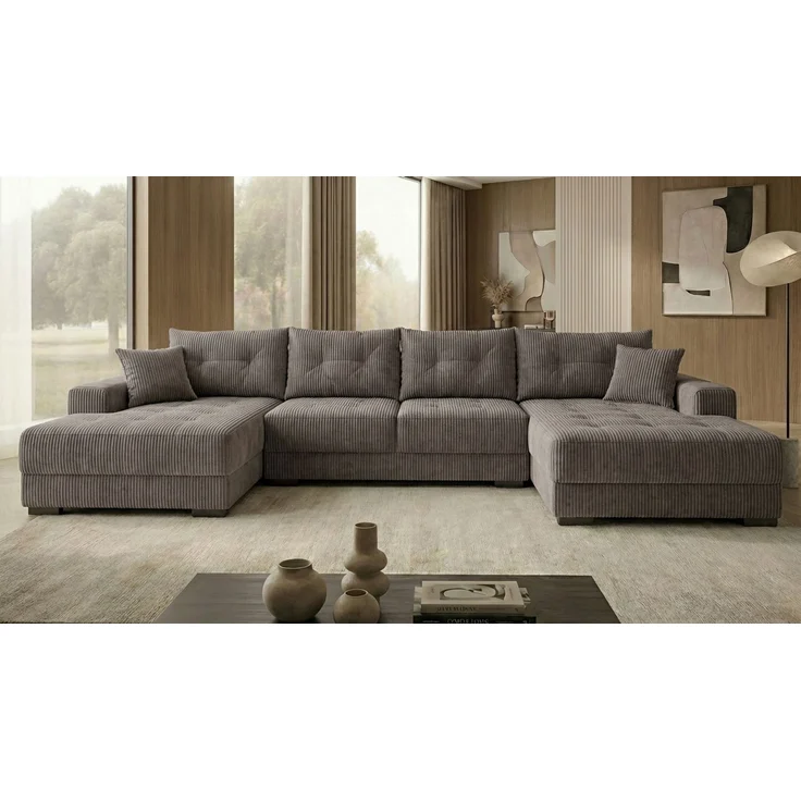 Ecksofa MODENA 320 cm x 185 cm – Stoff: ZOOM 21 Farbe: Grau – Bild 3