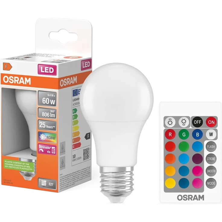 LEDVANCE 4058075430754 LEDSCLA60REM 9W/827 230VFR E27 LED-Leuchtmittel