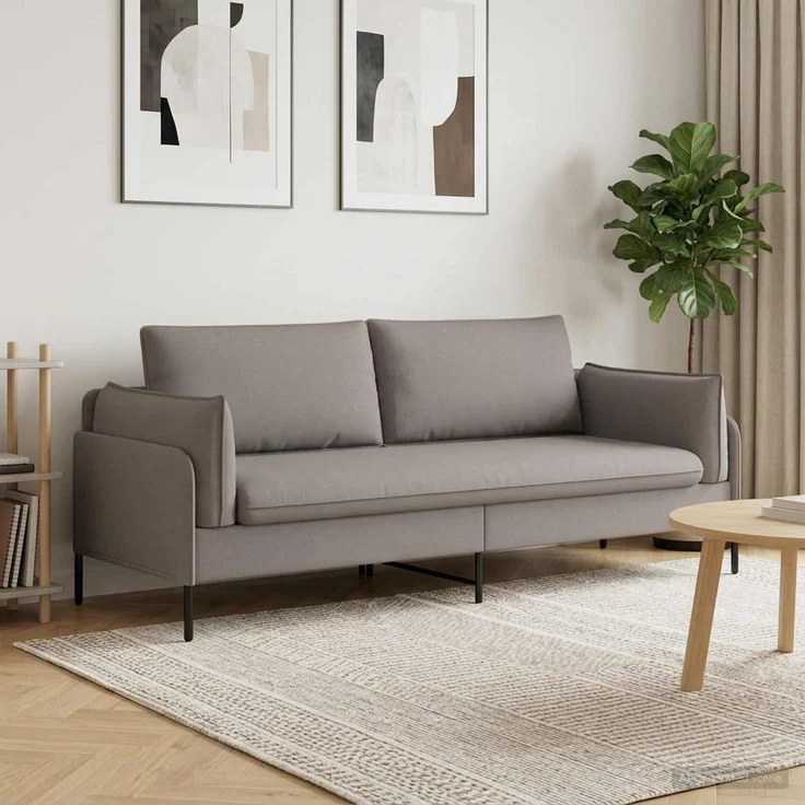 vidaXL 3-Sitzer-Sofa Taupe 222 x 81 x 89 cm Stoff 42048635 – Bild 1
