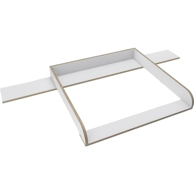 regalik Wickelaufsatz mit Platte für Hemnes von IKEA, Wickeltischaufsatz für 50x160 cm Kommoden, Abnehmbar Wickelkommode aufsatz, Abgerundeten Frontplatten, Weiß Superholz, 2 mm ABS-Material – Bild 2