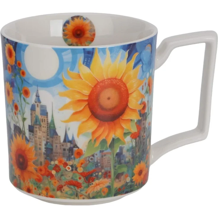 DUO Jumbo Becher 750 ml MODERN SUNFLOWER New Bone China Porzellan – Bild 2